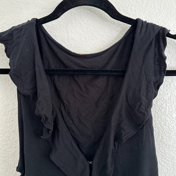 Free People Ruffle Me Away Tank in Black - Picture 4 of 7